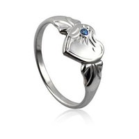 September (Sapphire) Birthstone Sterling Silver Signet Ring