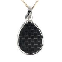 Stainless Steel Graphite Inlay Drop Pendant