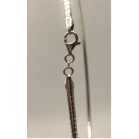 Sterling Silver 3mm Round Omega Necklace