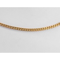 2.5mm Width Stainless Steel Yellow Gold Ion Plated Diamond Cut Curb Link 60cm Length Chain with Cartier Clasp