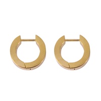 Stainless Steel Yellow Gold Ion Plate 3mm Huggie Earrings