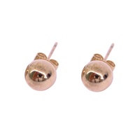 Stainless Steel Rose Gold Ion Plated 8mm Ball Stud Earrings - CLEARANCE