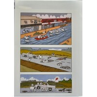 Sally Wilson Art Cards - CHOOKS ON 'Pot Holes'