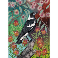 Sally Wilson Art Magpie Botanical Cotton Tea Towel