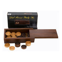 Draughts/Checkers Backgammon Pieces in Wooden Box