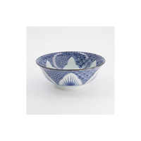 Tokyo Design Studio Lily Flower 20.5cm Blue Ramen Bowl