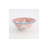 Tokyo Design Studio Lily Flower 20.5cm Red Ramen Bowl