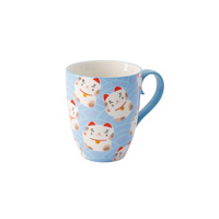 Tokyo Design Studio Kawaii Lucky Cat White & Blue Mug