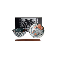 Tokyo Design Studio Asakusa Kabuki 2 Piece Tayo Bowl Set with Chopsticks