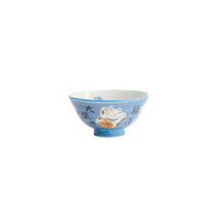 Tokyo Design Studio Kawaii Neko Cat Fortune Blue 11.5 x 6cm Rice Bowl