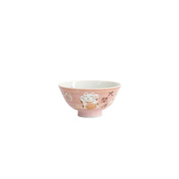 Tokyo Design Studio Kawaii Neko Cat Fortune Pink 11.5 x 6cm Rice Bowl