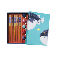 Tokyo Design Studio Blowfish 10 Piece Chopsticks with Rest Gift Set
