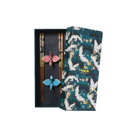 Tokyo Design Studio Crane 4 Piece Chopsticks with Rest Gift Set