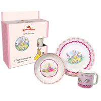 Royal Doulton Bunnykins Sweethearts (pink) Melamine 3 Piece Dinner Set