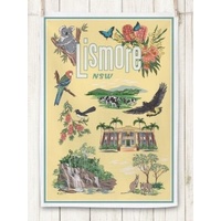 50s Vintage Dame Tea Towel - Yellow Lismore NSW