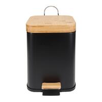 White Magic Eco Basics Black Square 6 Litre Rubbish Bin