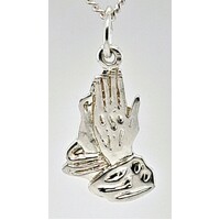 Sterling Silver Praying Hands Pendant