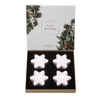 Bramble Bay Co. Pack of 4 Luxury Rose Scented Snowflake Bath Bombs