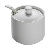 White Basics Porcelain Straight Sugar with Spoon - Clearance