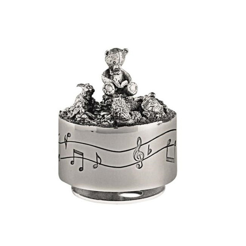 Teddy and Friends Pewter Musical Carousel