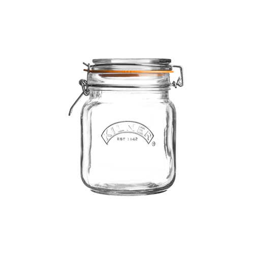1 Litre Square Clip Top Jar