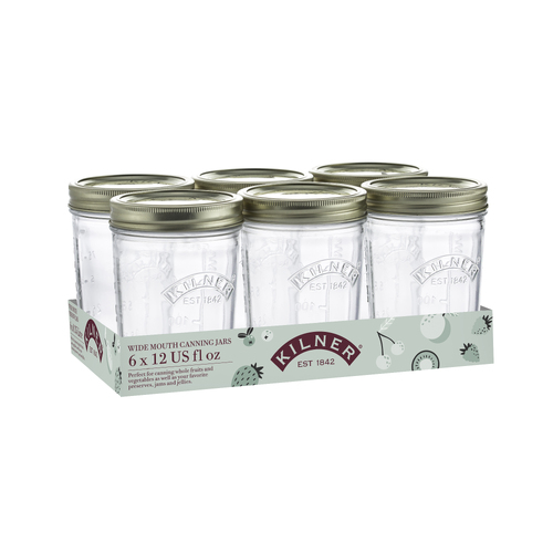 Set of 6 Wide Mouth 350ml Perserve Jars