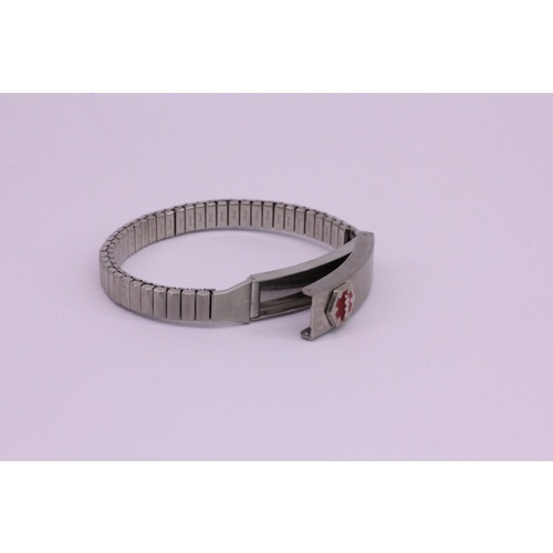 Stainless Steel Medi Alert Stretch Bracelet
