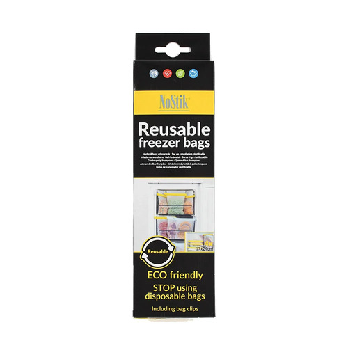 Set of 4 Reusable Freezer Bags + Clips