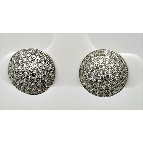 Sterling Silver Cubic Zirconia Half Dome Stud Earrings - CLEARANCE