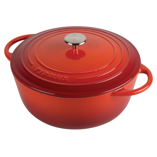 PyroChef 20cm/2litre Chilli Red Enamelled Cast Iron Round French Oven