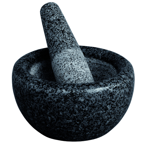 Black Speckled 18cm Pencil Edge Mortar and Pestle