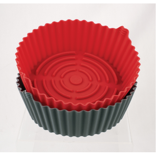 Airfryer Set of 2 Round Silicone Inserts 20 x 19 x 7.5cm