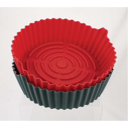 Airfryer Set of 2 Round Silicone Inserts 23.5 x 22 x 7.5cm