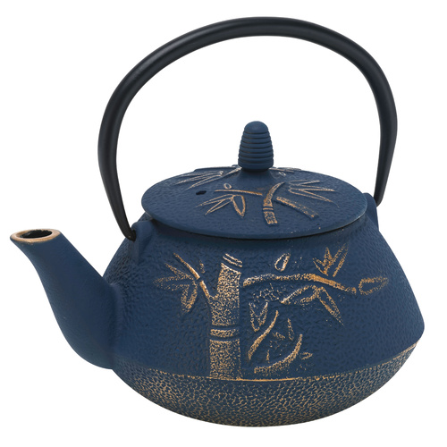 Cast Iron Navy/Bronze Bamboo motif 800ml Teapot