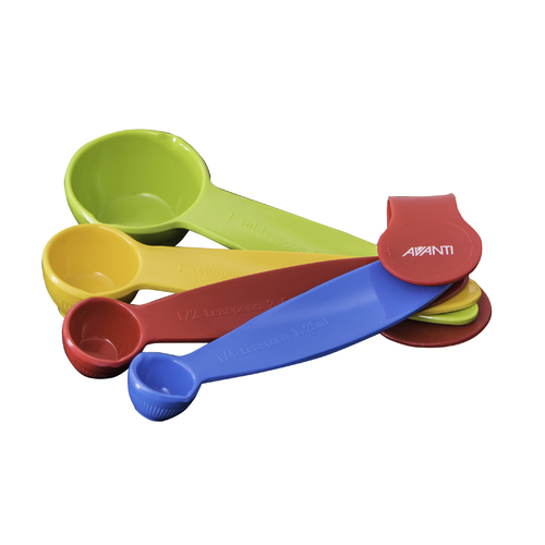 Set of 4 Melamine Ribbed Measuring Spoons (Australian Standard)