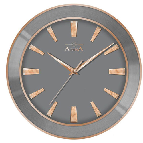 Wall Clock 33cm Diameter Rose Gold and Pewter Finished Case CL17-A6885A