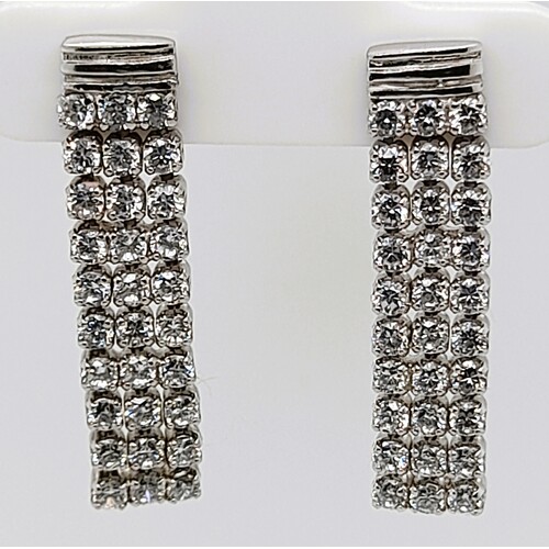 Sterling Silver Cubic Zirconia Drop Earrings CLEARANCE