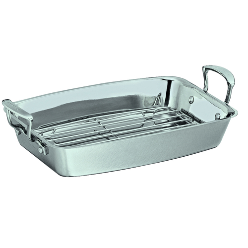 Impact 42 x 26 x 11cm Stainless Steel Induction Roasting Pan with Rack