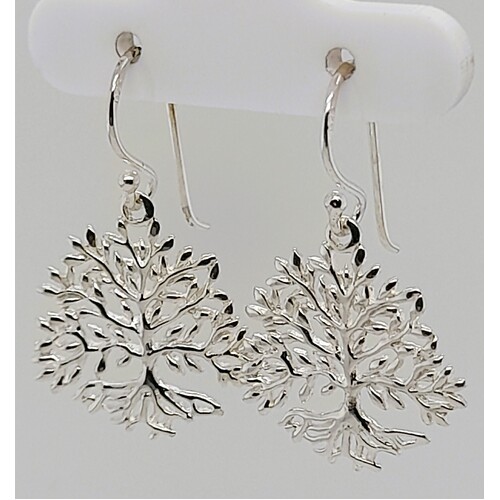 Sterling Silver Tree of Life Drop Earrings