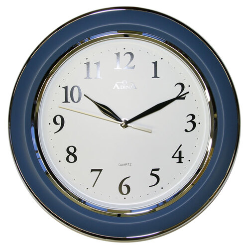 Round Blue and Chrome Wall Clock - CL3337C/BU