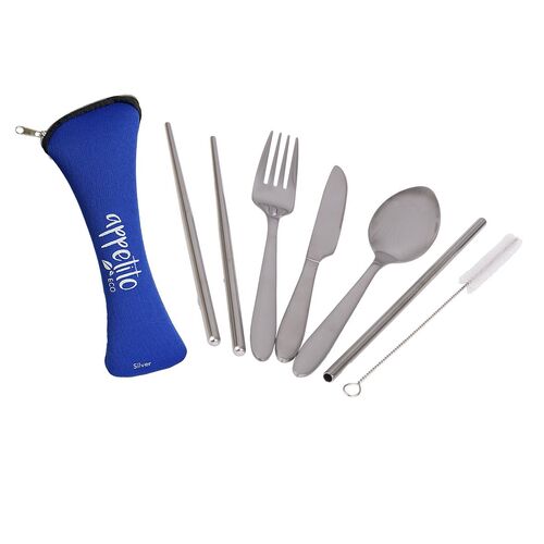 6 Piece Stainless Steel Traveller's Cutlery Set