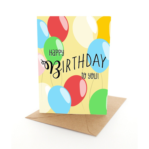 Balloons Happy Birthday to You Card