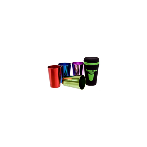 Set of 4 Assorted Colours 265ml 'Tumblers to Go' with Case