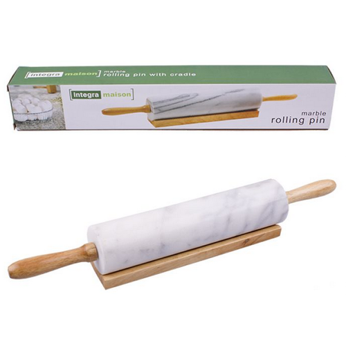 Grey Marble Rolling Pin with Cradle