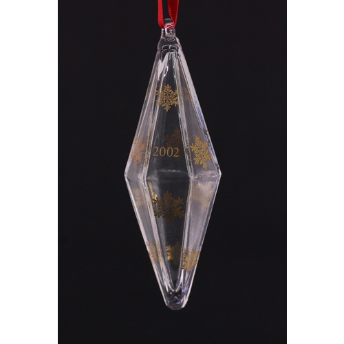 Holmegaard Golden Christmas 2002 Annual Crystal with 24 Carat Gold Prism Decoration - CLEARANCE