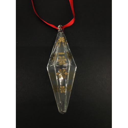 Holmegaard Golden Christmas 2004 Annual Crystal with 24 Carat Gold Prism Decoration - CLEARANCE