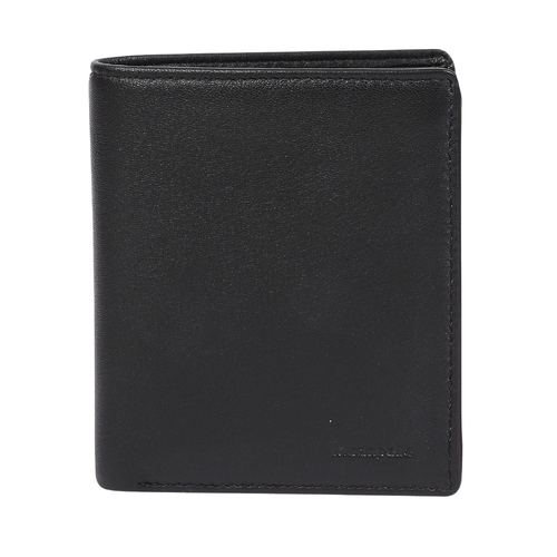 Soft Nappa Black Double Fold Leather Wallet