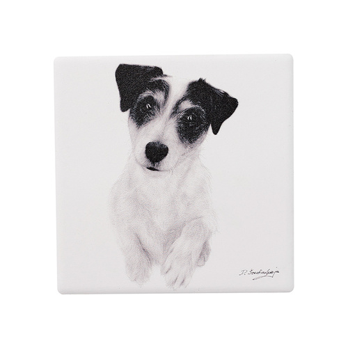 Delightful Dogs Collection Jack Russell 10cm Square Ceramic Coaster