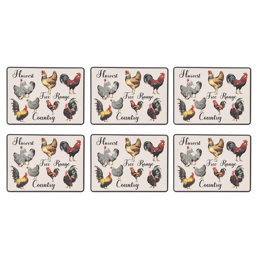Heartland Collection Set of 6 Cork Backed Placemats