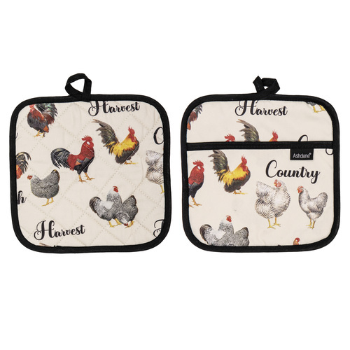 Heartland Collection Set of 2 Cotton Pot Holders